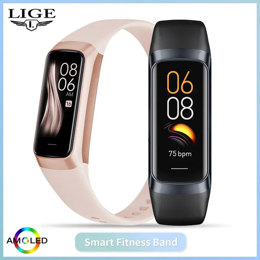 Bracelet Connecté AMOLED 1,1" – Suivi Activité & Sommeil, 20+ Sports, Étanche IP67