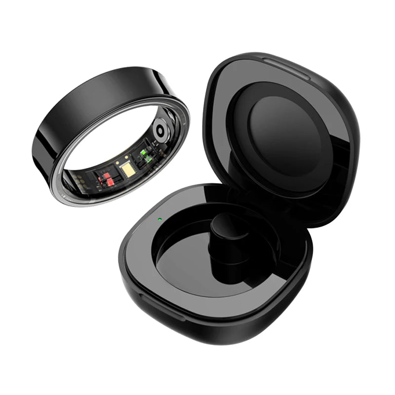 Bague Connectée avec Boîtier de Charge – Suivi Sommeil, Cœur & Activité, Étanche 5ATM