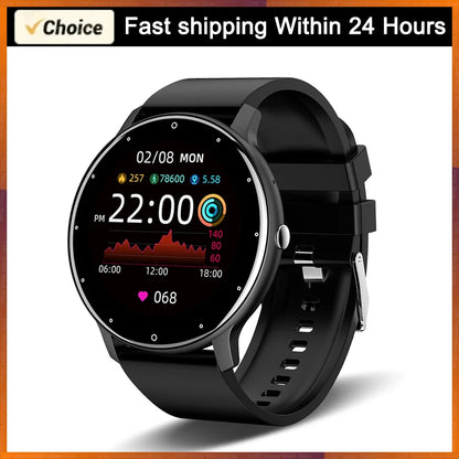 Montre Connectée Ronde Écran Tactile 1,28" – Suivi Sport & Sommeil, Notifications, IP67
