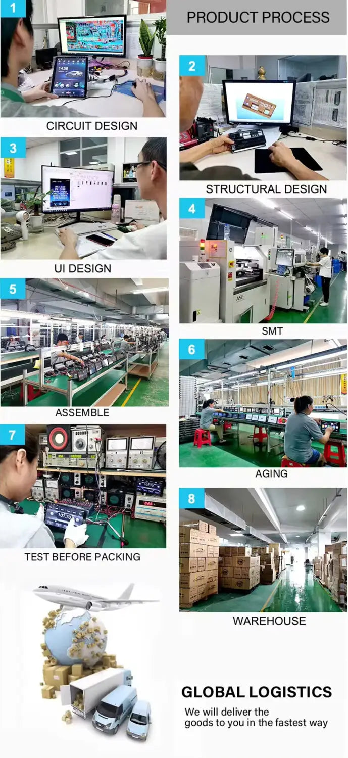 Voiture universelle 10,26’’ intelligente 4K 360 ° Caméra de tableau de bord DVR pour voiture rotative sans fil CarPlay