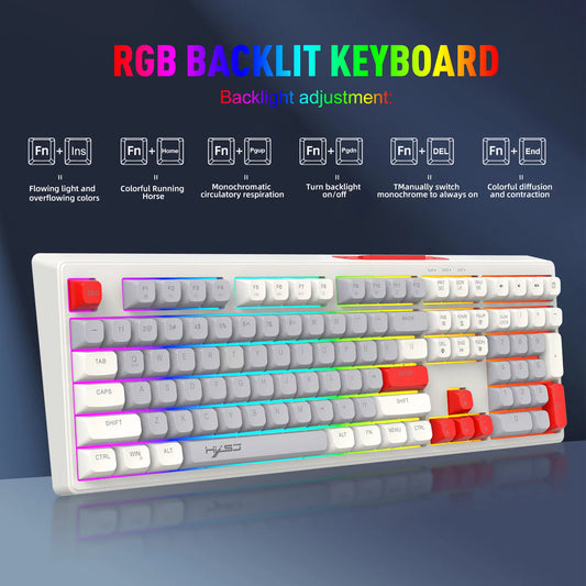 Clavier gaming 108 touches RGB rétroéclairé