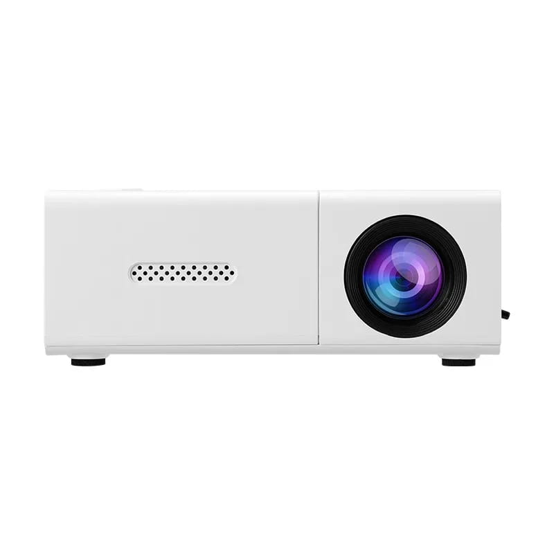 Mini projecteur portable blanc Full HD 1080p avec télécommande