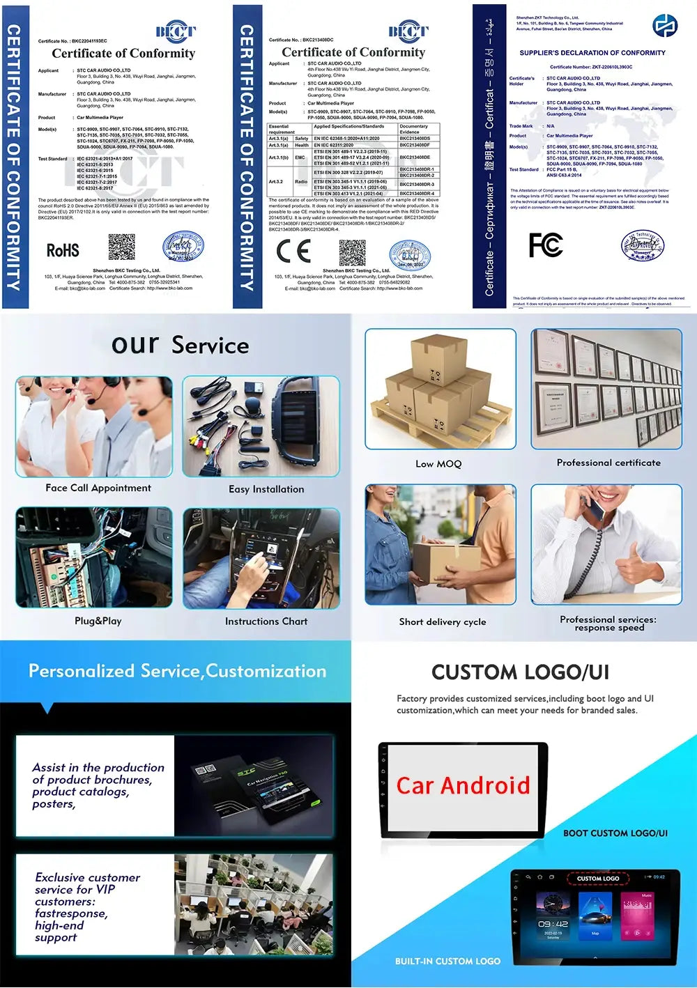 Brochure promotionnelle Voiture universelle 10,26’’ avec Android Auto