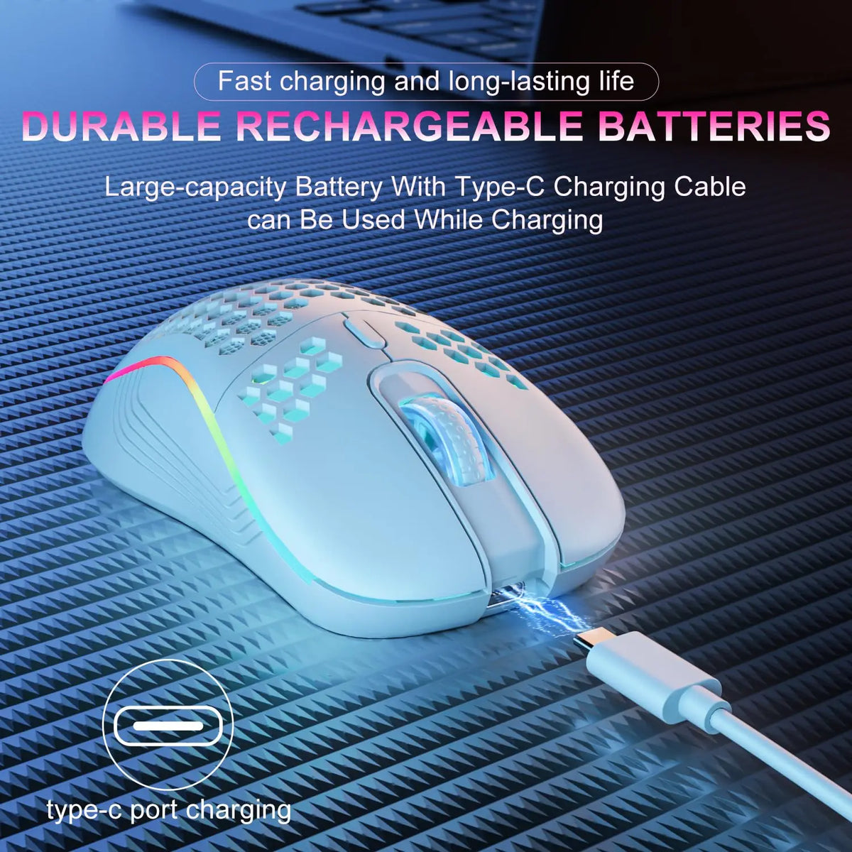 Souris gaming sans fil ergonomique