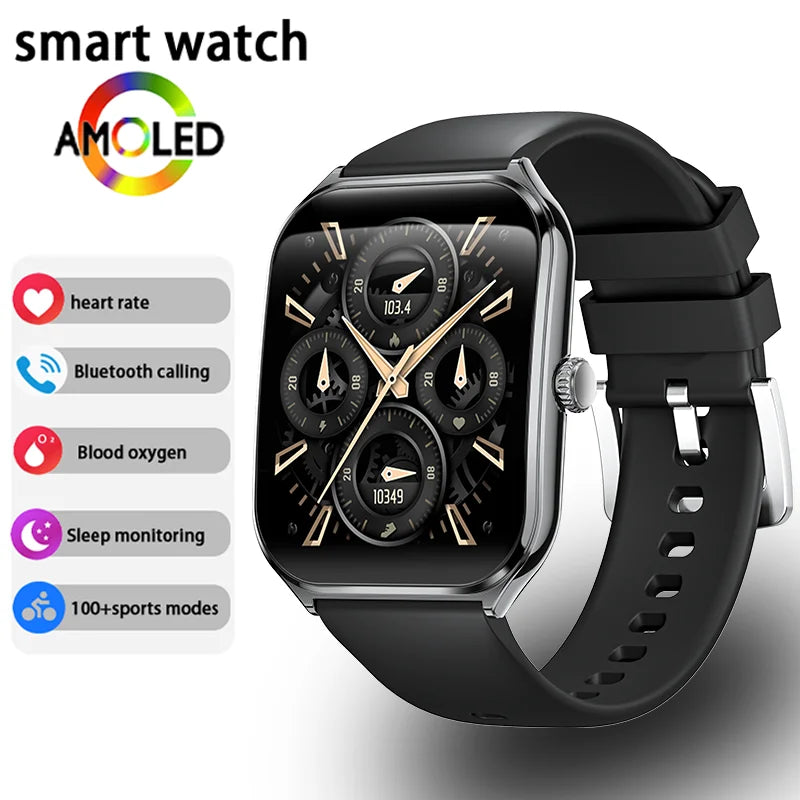 Montre Connectée Ultra-Fine Écran AMOLED 1,96" – Affichage Permanent, Bracelet au Choix
