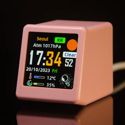 Horloge Connectée GeekMagic – Écran IPS, Météo & Wi-Fi