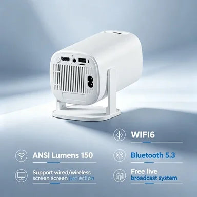 Mini Vidéoprojecteur Portable – Recopie d'Écran Sans Fil, Bluetooth 5.3, Compatible 1080P