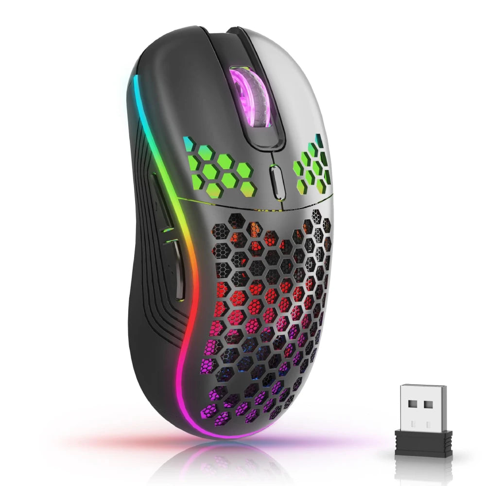 Souris gaming sans fil RGB blanche
