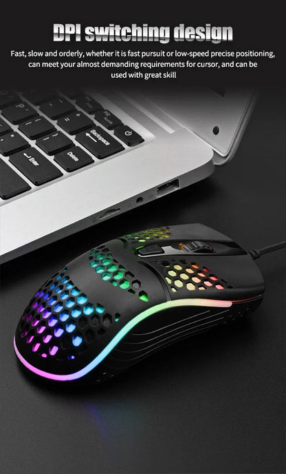 Souris Gaming RGB 7200 DPI – Ergonomique, 4 Coloris