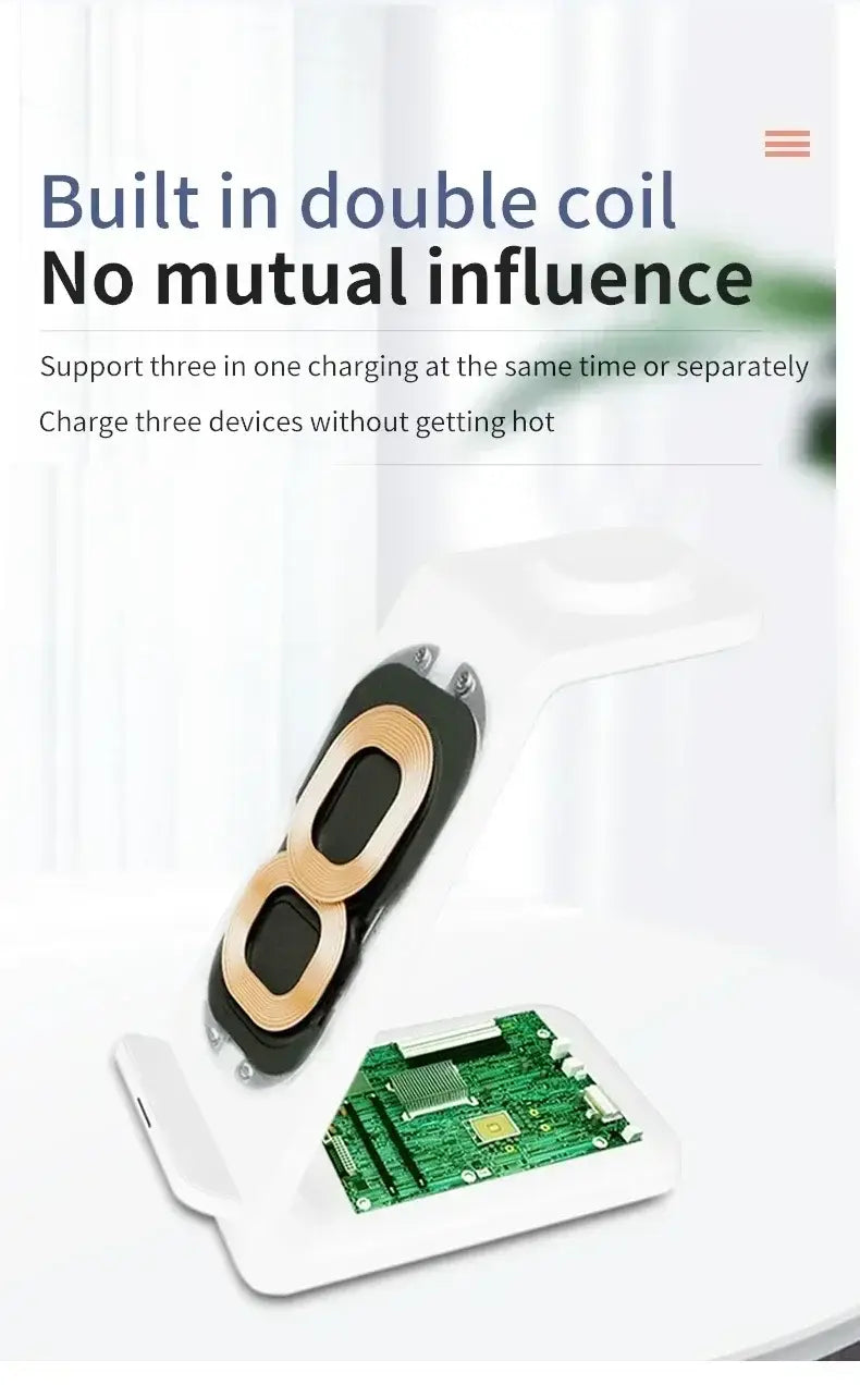 VIKEFON 30W 3 en 1 support de chargeur sans fil pour téléphones Samsung S23 S22 Galaxy Watch 7 8 9 Airpods Pro Station