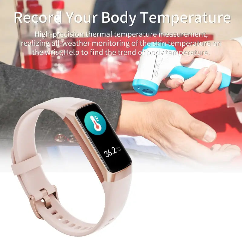 Bracelet Connecté AMOLED 1,1" – Suivi Activité & Sommeil, 20+ Sports, Étanche IP67