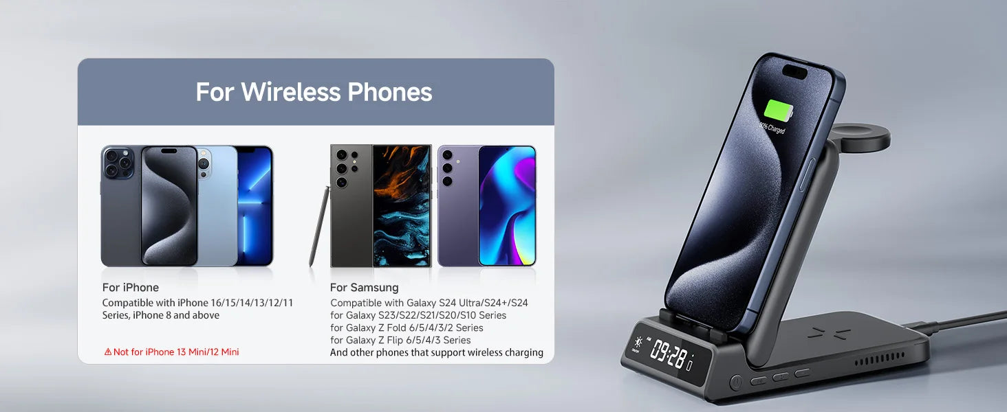 SwanScout 703A chargeur sans fil pour iPhone 17 16 15 14 Station de charge pour Apple Watch 11 10 9 Ultra 3 SE 2