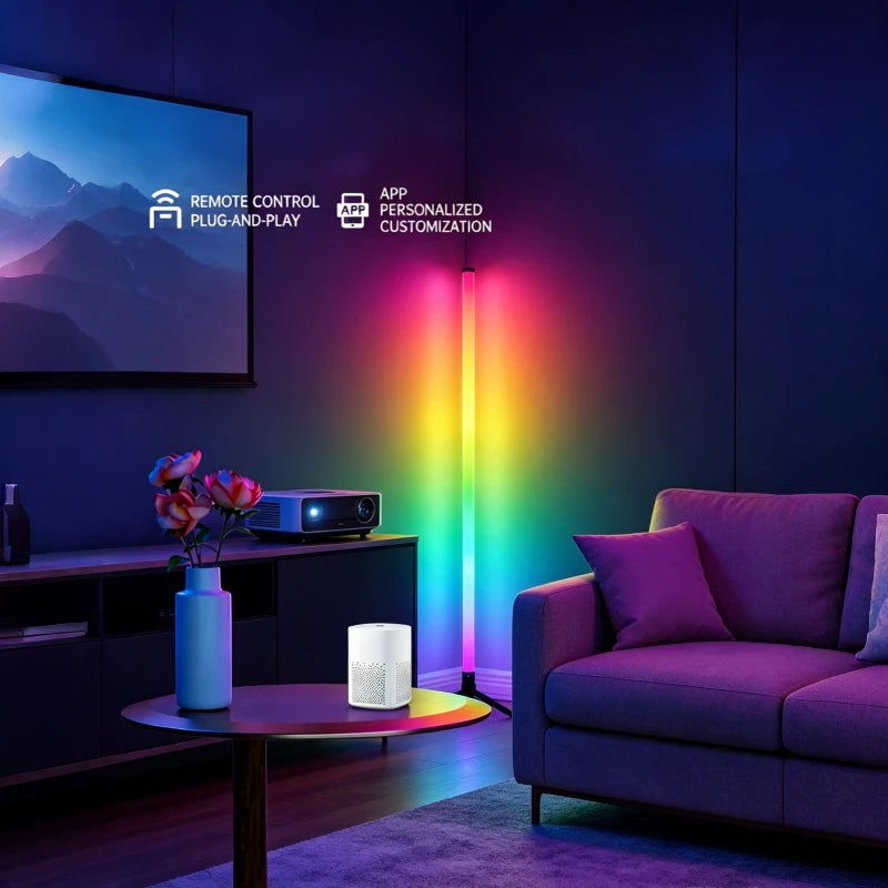 Lampadaire d'angle LED RGB 120 cm – vue 2