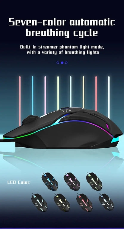 Souris Gaming RGB Filaire – 3 Niveaux de DPI
