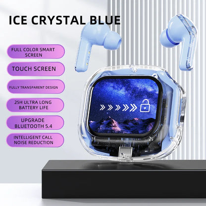 Écouteurs Sans Fil Boîtier à Écran Tactile Couleur – Bluetooth 5.3, Son HiFi Stéréo