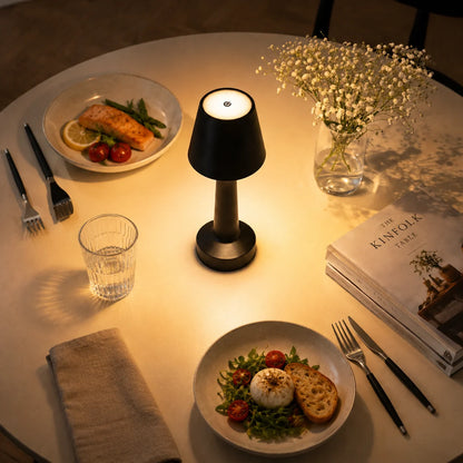Lampe champignon tactile allumée
