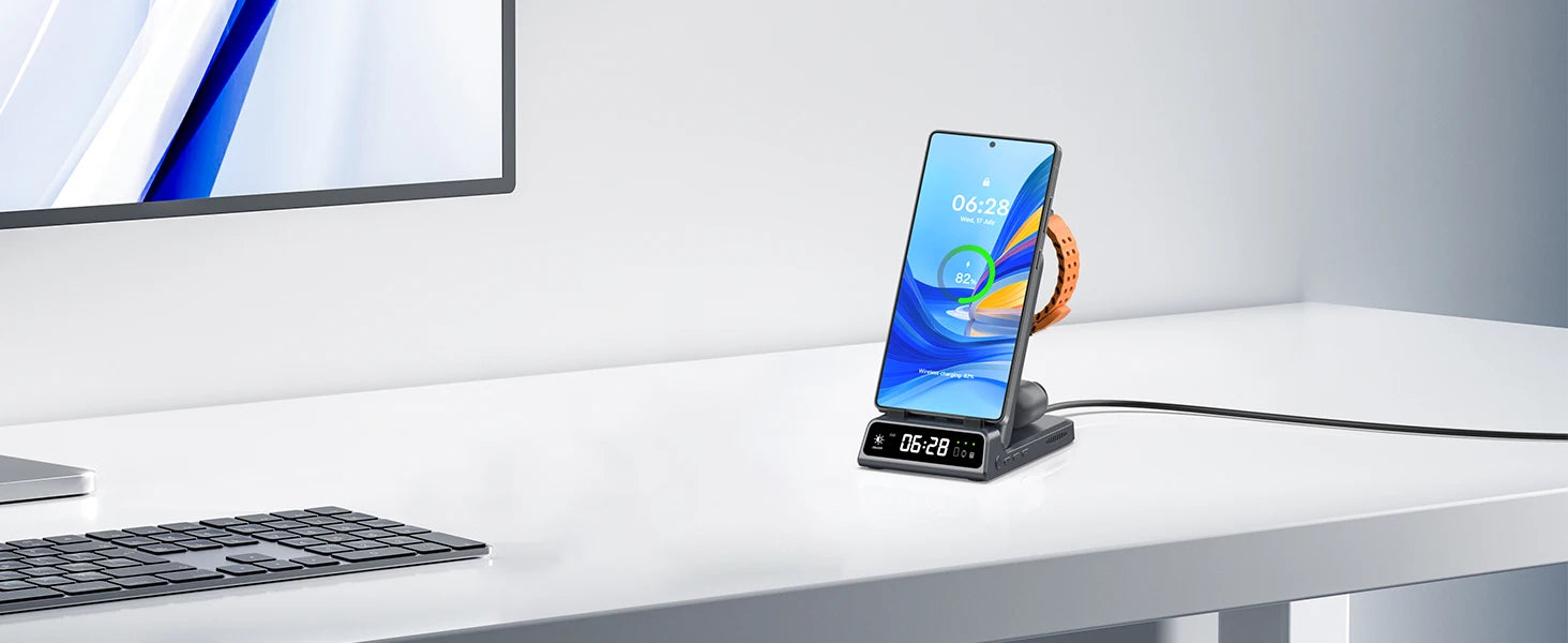 SwanScout 703S Station de recharge pour Samsung S25 S24 Ultra S23 Z Flip 7 Z Fold 7 chargeur sans fil pour Galaxy Watch