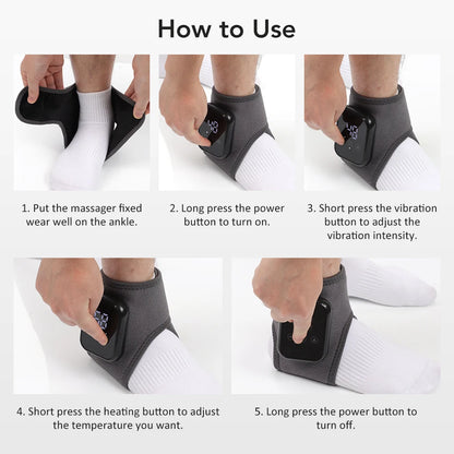 Masseur de pieds électrique Intelligent, Vibration, pression d'air, attelle de cheville, compresse chaude, points d'acupuncture, relaxation musculaire