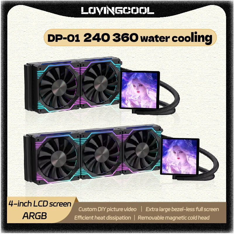 Watercooling CPU avec écran LCD 4 pouces 240 ou 360 mm