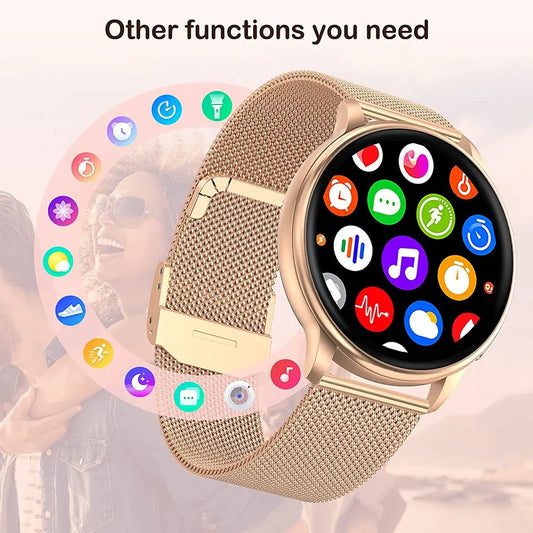 Montre Connectée Appels Bluetooth – Cadrans Personnalisables, 100+ Sports, IP68