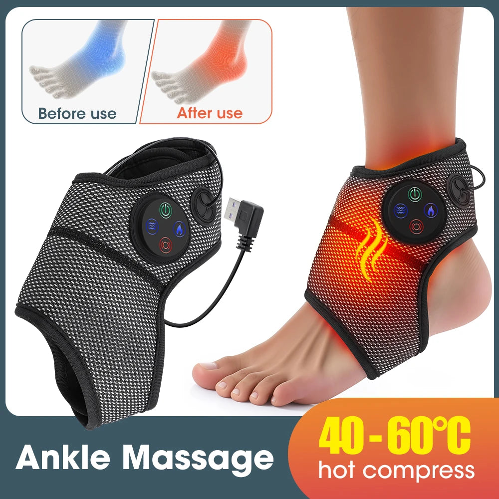 Masseur de pieds électrique Intelligent, Vibration, pression d'air, attelle de cheville, compresse chaude, points d'acupuncture, relaxation musculaire