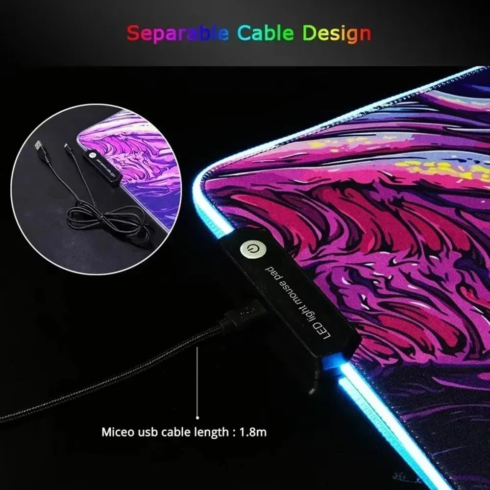 Tapis de souris XXL RGB LED pour setup gaming – vue 4