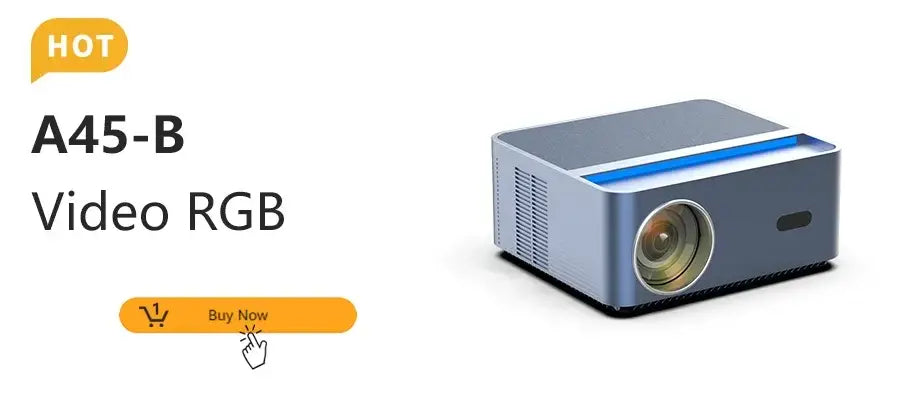 Projecteur A2000 mini projecteur LED 1000 lumens avec design gris rectangulaire