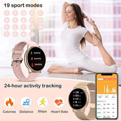 Montre Connectée Appels Bluetooth – Cadrans Personnalisables, 100+ Sports, IP68