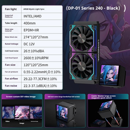 Watercooling CPU LOVINGCOOL DP-01 – Écran LCD 4" (240/360 mm)