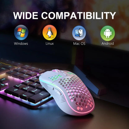 Souris gaming sans fil avec éclairage RGB