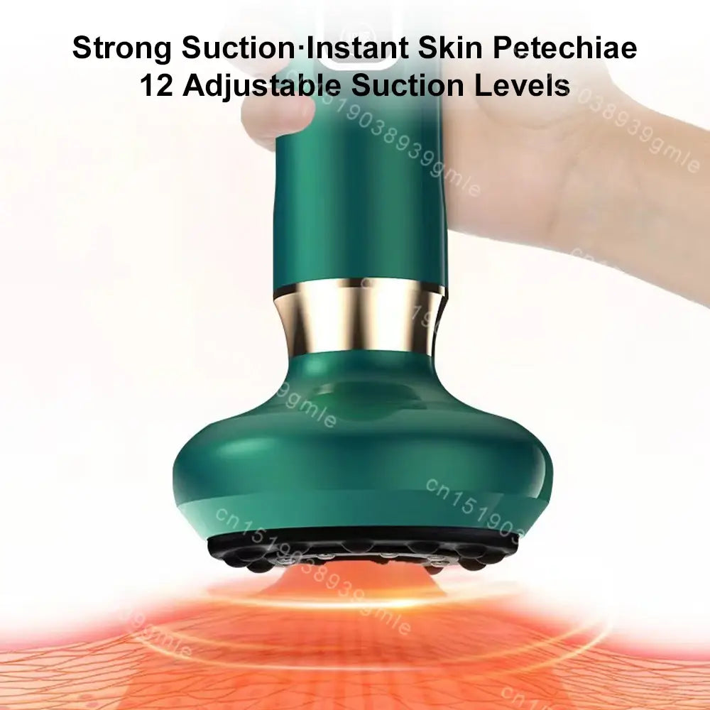 Appareil massage électrique teal et or multifonctionnel Guasha anti-cellulite chauffant