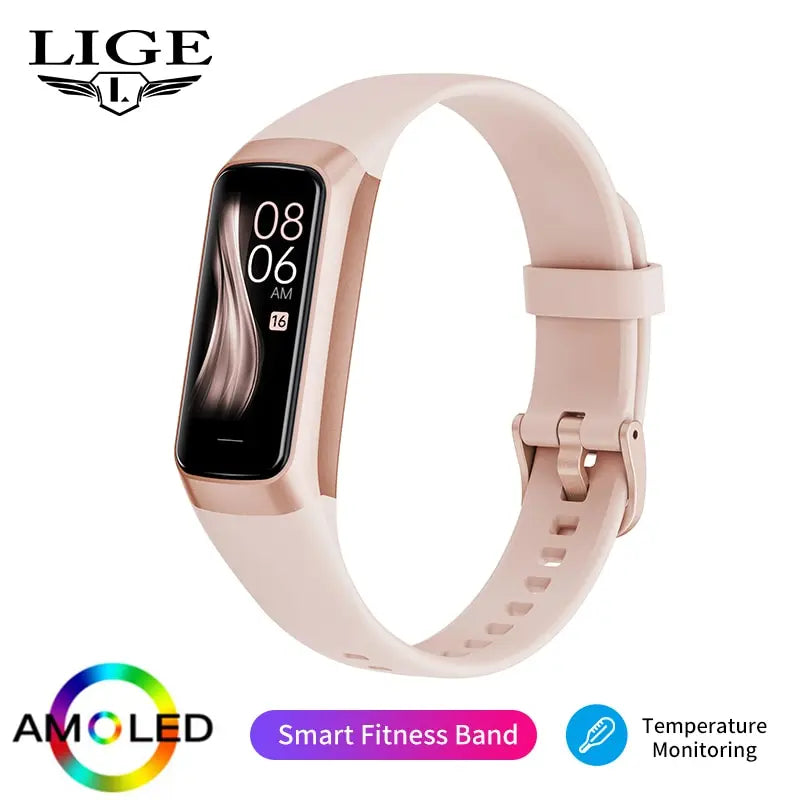 Bracelet Connecté AMOLED 1,1" – Suivi Activité & Sommeil, 20+ Sports, Étanche IP67