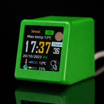 Horloge Connectée GeekMagic – Écran IPS, Météo & Wi-Fi