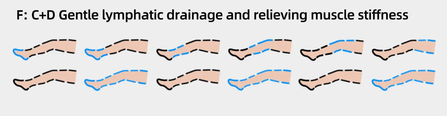 Diagramme illustré des 8 chambres jambes pour drainage lymphatique corps entier YITI