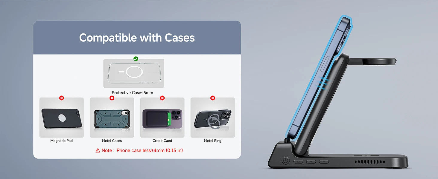 SwanScout 703A chargeur sans fil pour iPhone 17 16 15 14 Station de charge pour Apple Watch 11 10 9 Ultra 3 SE 2