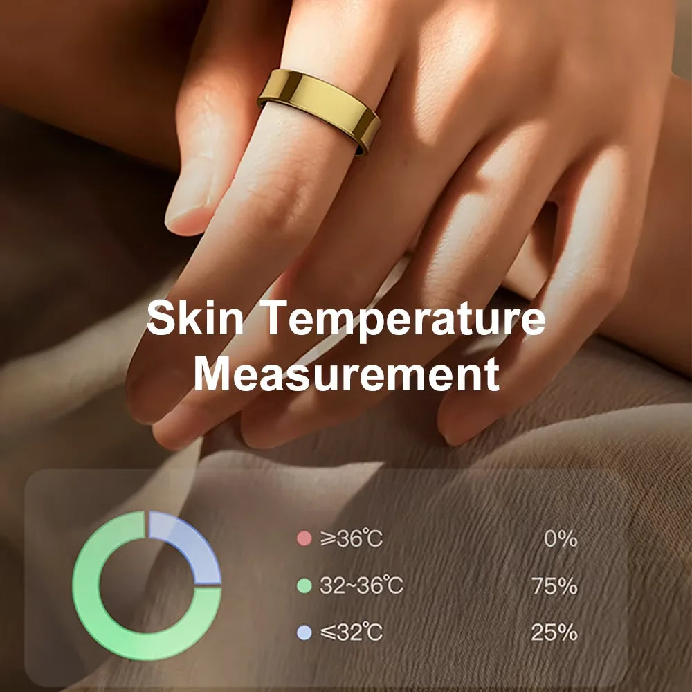 Bague Connectée avec Boîtier de Charge – Suivi Sommeil, Cœur & Activité, Étanche 5ATM