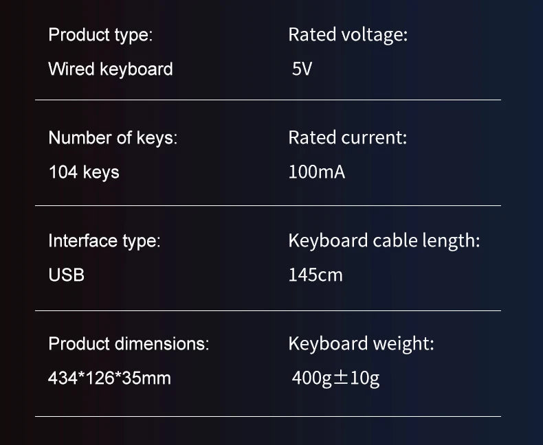 Clavier Gaming 104 Touches – Toucher Mécanique RGB