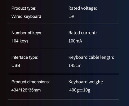 Clavier Gaming 104 Touches – Toucher Mécanique RGB