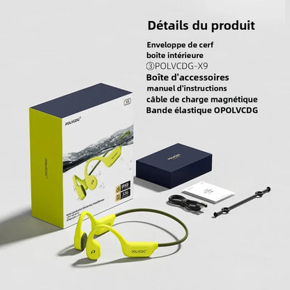 Écouteurs à Conduction Osseuse Étanches IPX8 – Natation, Lecteur MP3 Intégré, Bluetooth 6.0