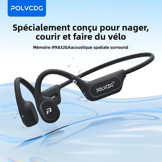Écouteurs à Conduction Osseuse Étanches IPX8 – Natation, Lecteur MP3 Intégré, Bluetooth 6.0