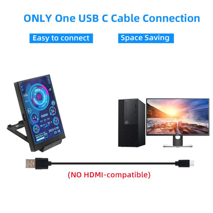 Mini écran secondaire 3,5 pouces USB-C pour monitoring PC – vue 5