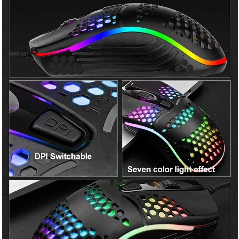 Souris gaming RGB 7200 DPI ergonomique – vue 3