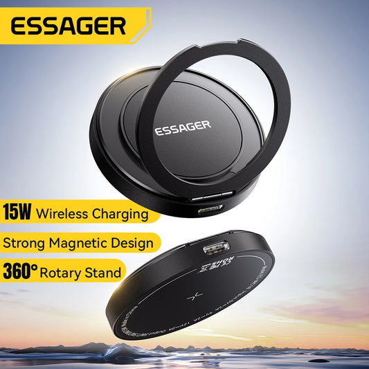 Chargeur sans fil magnétique 15W avec support pliable – vue 2
