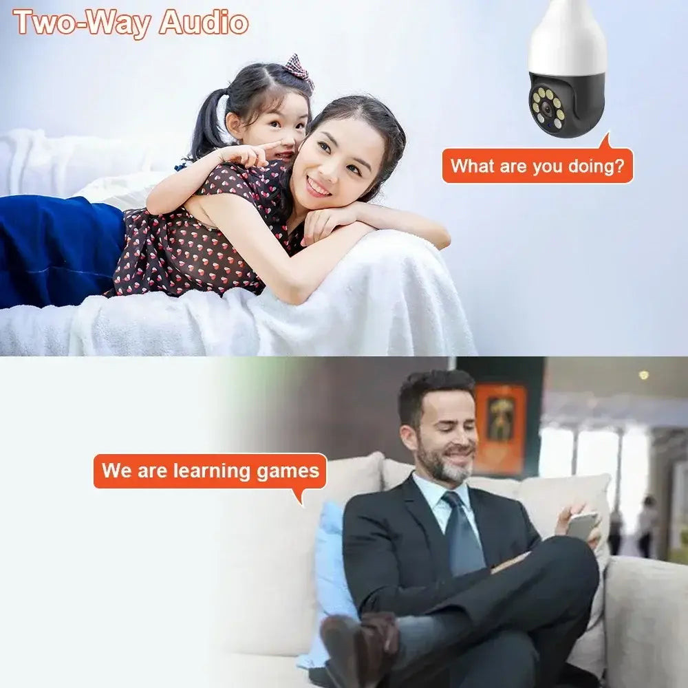 TUYA-Caméra de permission 5G Dispositif de Sécurité Sans Fil avec Ampoule PTZ IP CCTV Vision Nocturne Extérieure 5MP 3MP