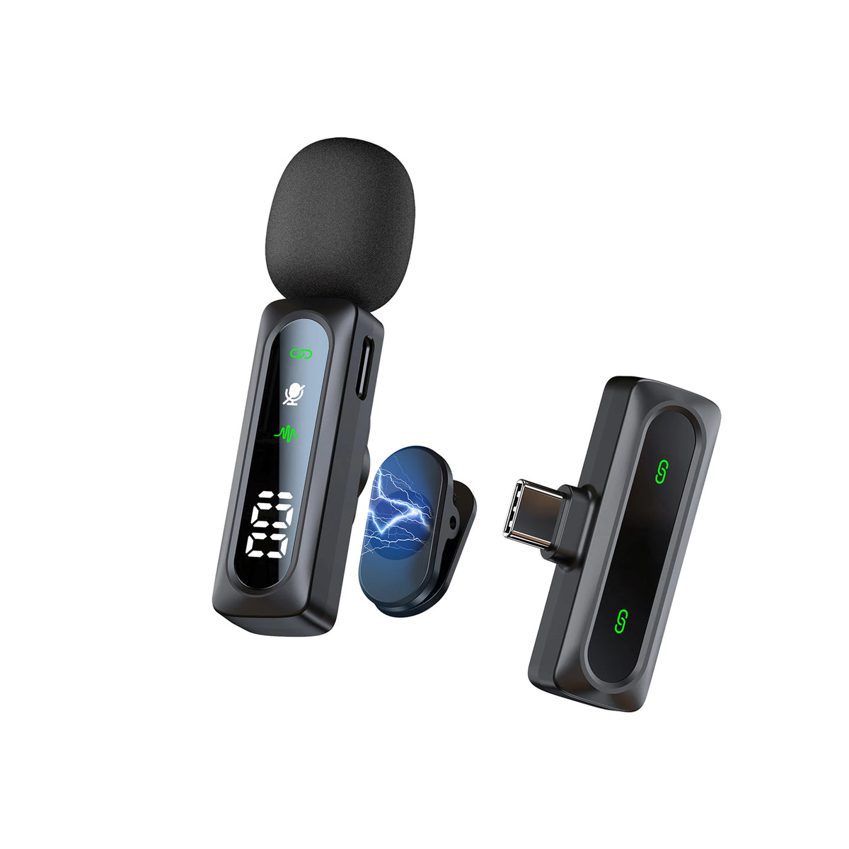 Micro-Cravate Sans Fil Lightning & USB-C – Réduction de Bruit, 14 h d'Autonomie