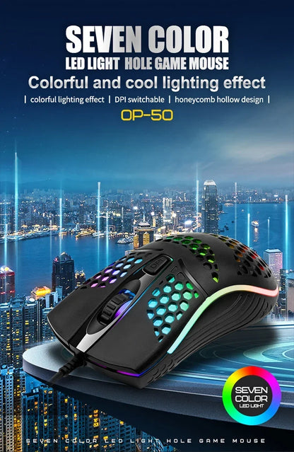 Souris Gaming RGB 7200 DPI – Ergonomique, 4 Coloris