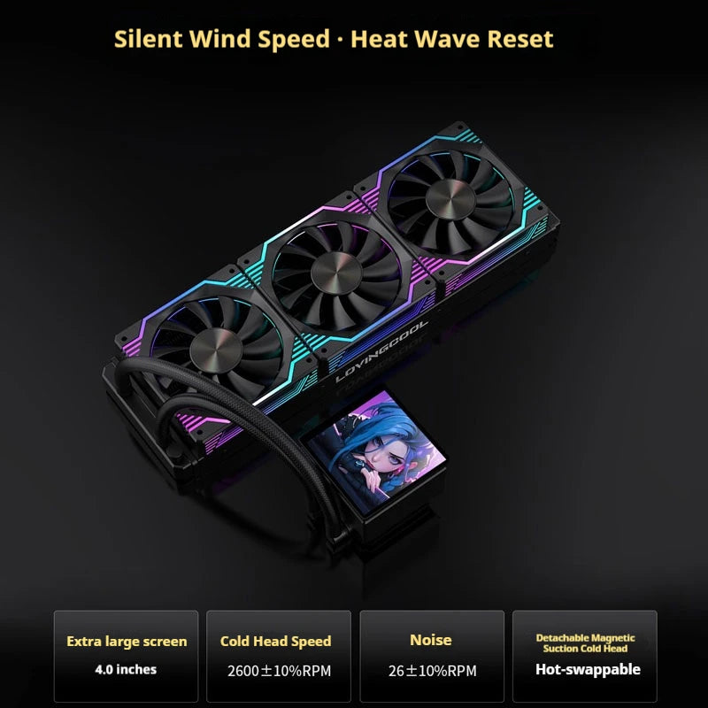 Watercooling CPU avec écran LCD 4 pouces 240 ou 360 mm – vue 5