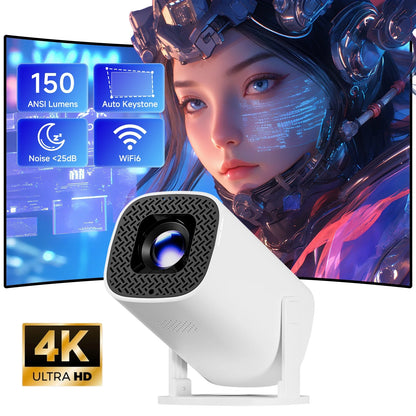 Mini Vidéoprojecteur Portable – Recopie d'Écran Sans Fil, Bluetooth 5.3, Compatible 1080P
