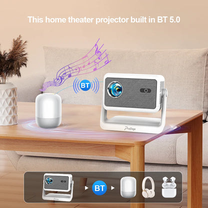 Vidéoprojecteur Design Tissu Full HD 1080P – Android 13, Pied Orientable, 700 ANSI