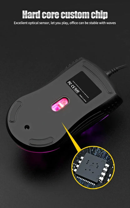 Souris Gaming RGB 7200 DPI – Ergonomique, 4 Coloris